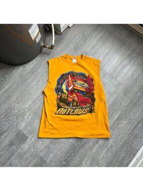Yellow / Mulicoloured Vintage 2009 “World Of Outlaws” Tank / Sleeveless Shirt